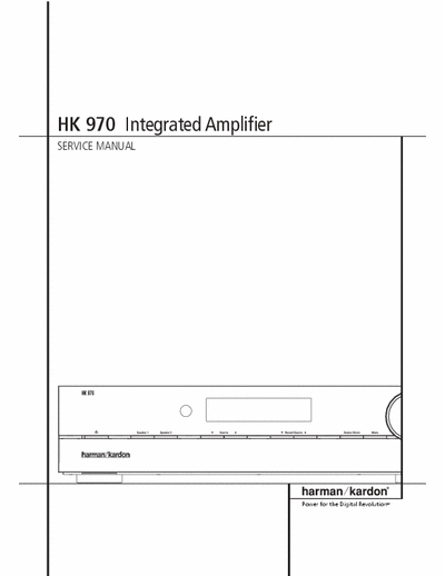 HARMAN KARDON HK970 Integrated Amplifier. Full service manual.
I have payed for this,so it is free for all.